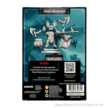 D&D Frameworks: Dwarf Barbarian Female - Unpainted and Unassembled - 2