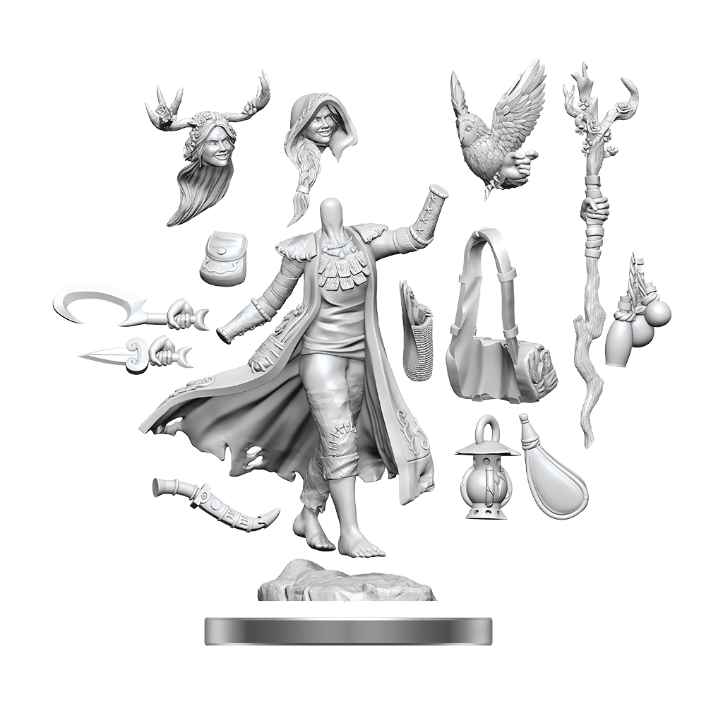 D&D Frameworks: Human Druid Female - Unpainted and Unassembled